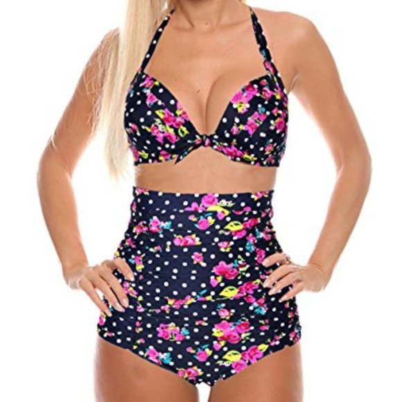 hofish Other - NWOT Black floral high waisted bikini 4XL